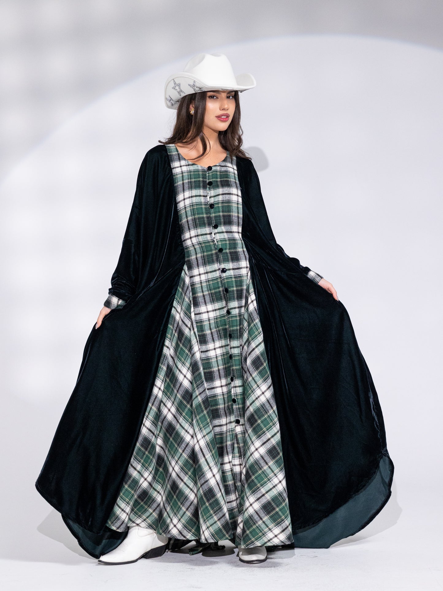 The nomad check kaftan