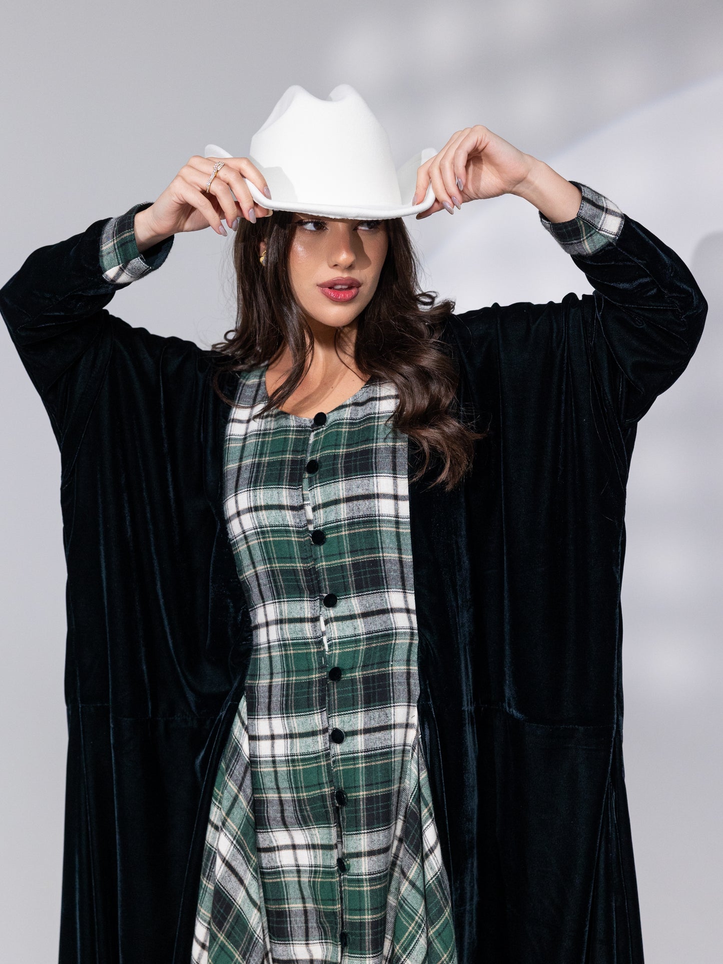 The nomad check kaftan